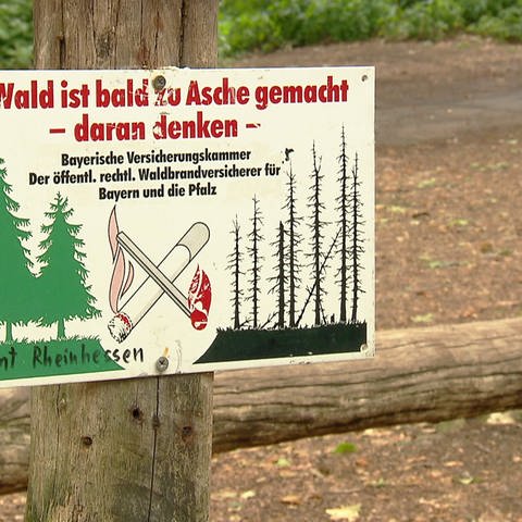 Brandgefahr: Hinweisschild im Wald (Foto: SWR)