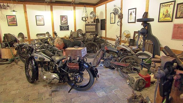 Klaus Dieter Klein hat ein eigenes Motorradmuseum (Foto: SWR, SWR -)
