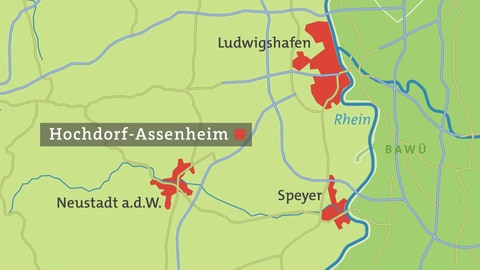 Hochdorf-Assenheim Karte
