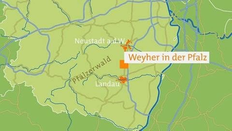 Karte von Weyher im der Pfalz