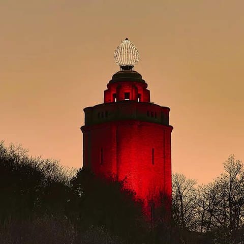 Beleuchteter Bismarckturm (Foto: SWR)