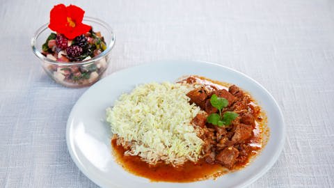 Ziegencurry mit Reis (Foto: SWR, SWR/megaherz Anne Deiß )