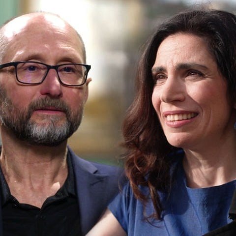 Heinrich Steinfest und Dana Grigorcea bei der Sendung 'lesenswert' (Foto: SWR)