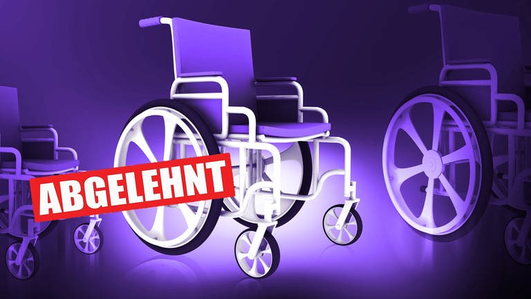 Zeichnung eines Rollstuhles mit Stempel abgelehnt (Foto: Colourbox)