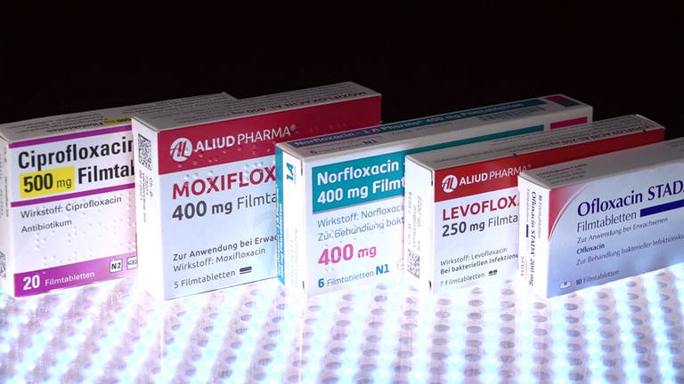 Fluorchinolon-Antibiotika Ciprofloxacin, Levofloxacin, Moxifloxacin, Norfloxacin und Ofloxacin (Foto: SWR)