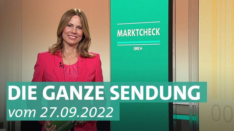 Moderatorin Hendrike Brenninkmeyer am 27. September 2022 im Marktcheck-Studio, ihre Themen sind: Schock-Anrufe, Pilz-Apps, Reiseärger und Krempel-Check (Foto: SWR)