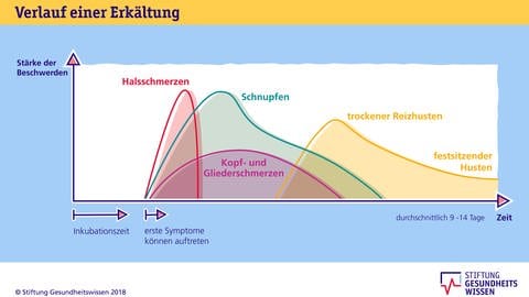 Grafik zum typischen Verlauf einer Erkältung (Foto: Stiftung Gesundheitswissen (SGW))