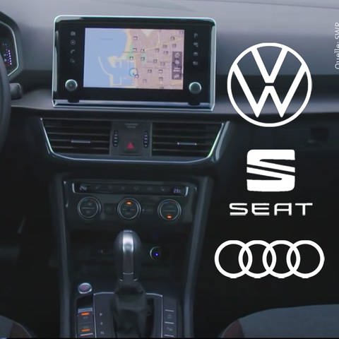 Seat von innen mit Navigationscomputer. Die Elektronik macht bei VW, Seat, Skoda und Audi derzeit Probleme