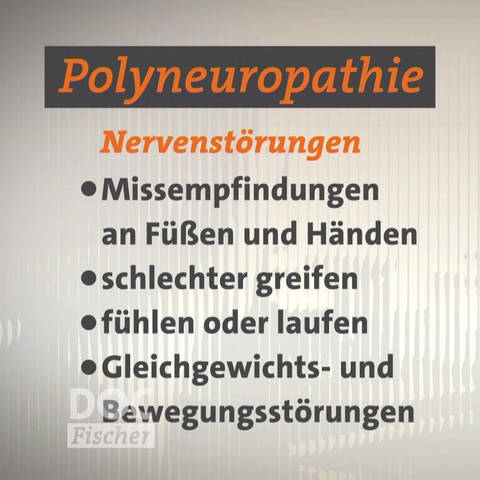 Sammlung der Symptome von Polyneurotherapie