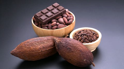 Kakaofrüchte, Kakaobohnen und Kakao-Nibs  (Foto: IMAGO, Imago)