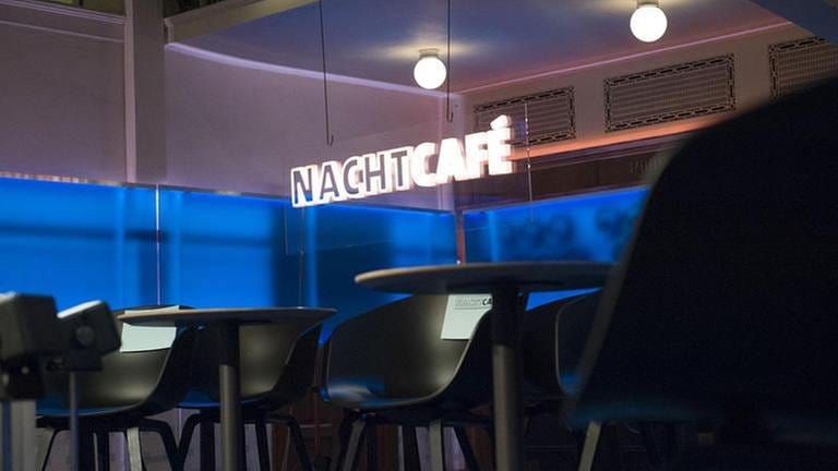 Das Nachtcafé - Logo im Zuschauerraum im E-Werk, Baden-Baden