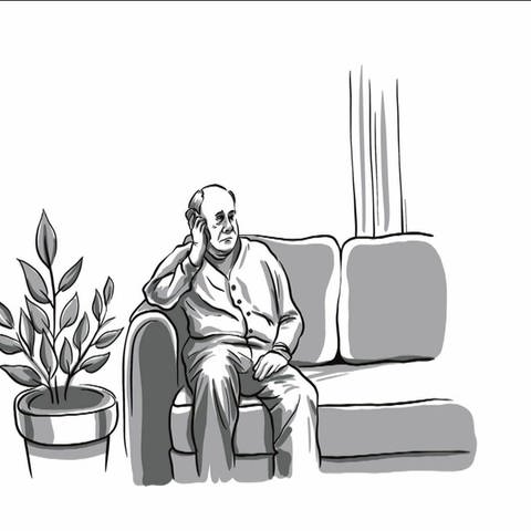 Animation älterer Herr auf dem Sofa (Foto: SWR)