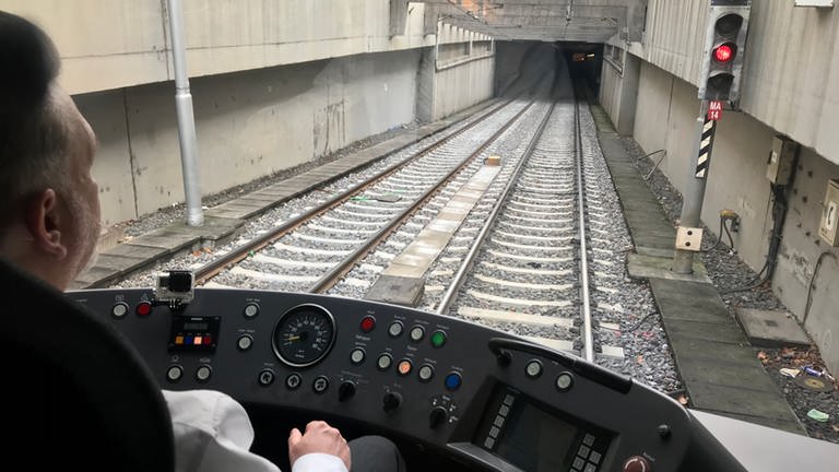 Einfahrt in den Stadtbahntunnel in Heslach