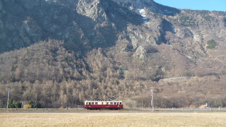 Lokomotive Nummer 32 von 1921 vom Verein Nostalgie-Bahn des Trient-Tals