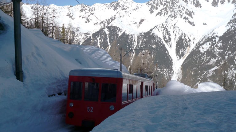 Chemin de fer du Montenvers im Winter