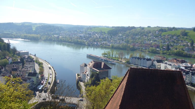 Passau - Drei-Flüss-Blick Ilz, Donau und Inn