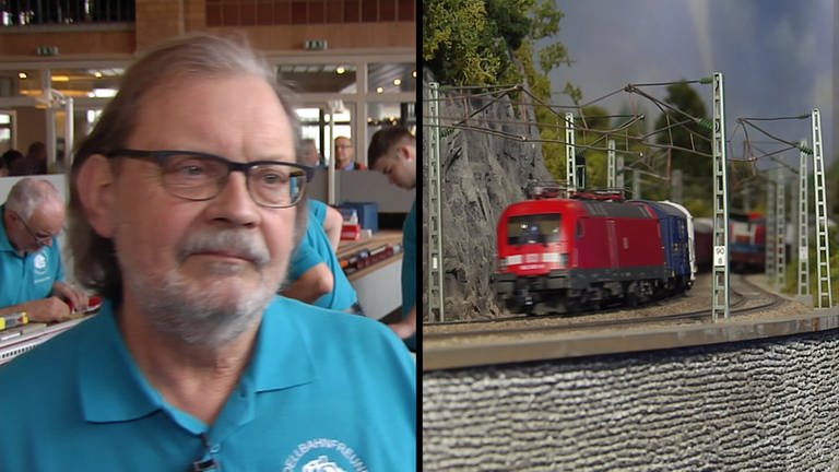 Rainer Gillde kommentiert als erster Vorsitzender der Modellbahnfreunde Rödental die Vereinsanlage „Flusslandschaft H0“
