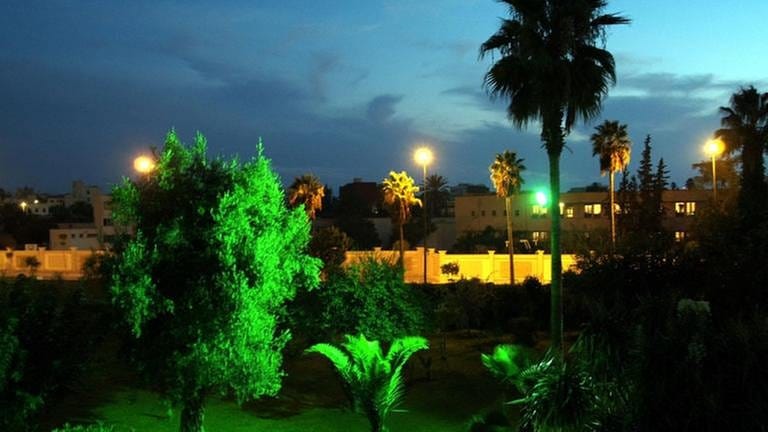 Abendstimmung in Oujda, der östlichsten Provinzhauptstadt Marokkos. Oujda ist eine moderne Stadt und von großer Bedeutung als Grenzstadt zum Nachbarstaat Algerien.