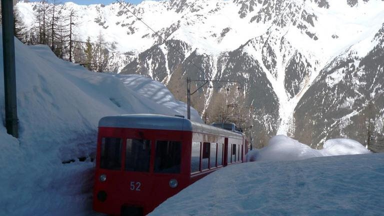 Chemin de fer du Montenvers im Winter