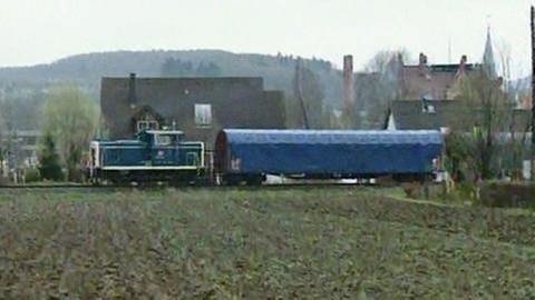 Güterzug auf der Strecke zwischen Metzingen und Bad Urach.