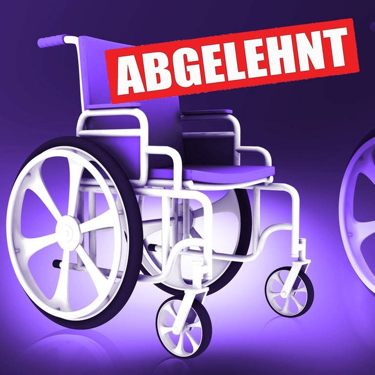 Zeichnung eines Rollstuhles mit Stempel abgelehnt